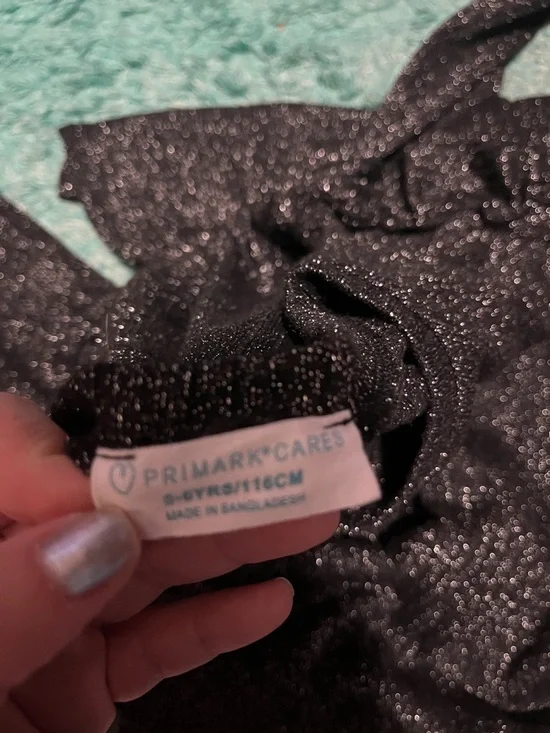 Black Sparkle Wide-Leg Knit Pants - kids matching Set - Picture 5 of 5